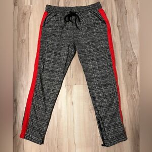 David Lerner Black and Red Plaid Joggers Sz M